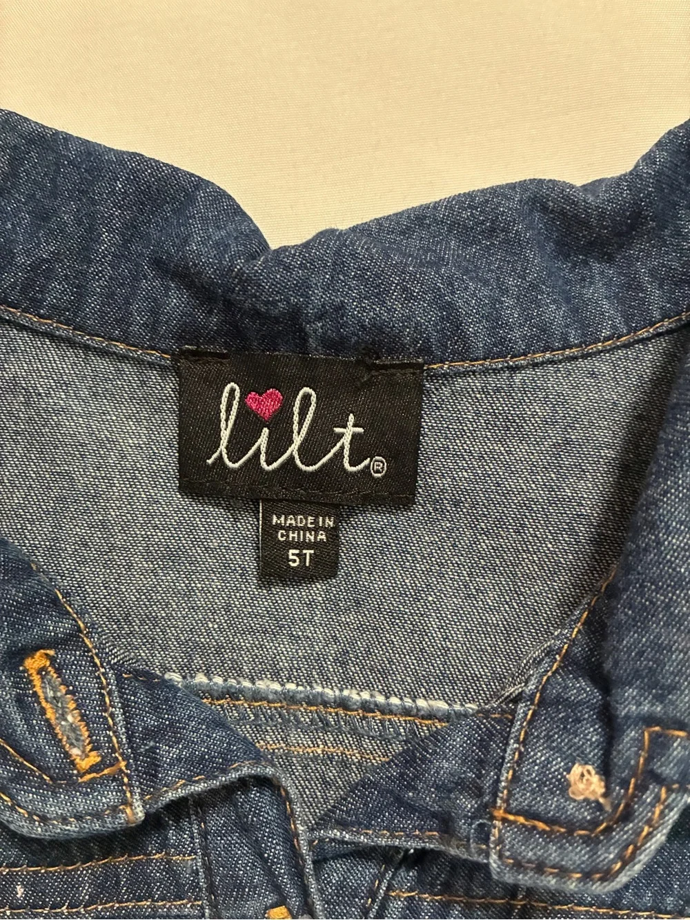 Lilt Denim & Rose Gold Tulle Size 5T Dress